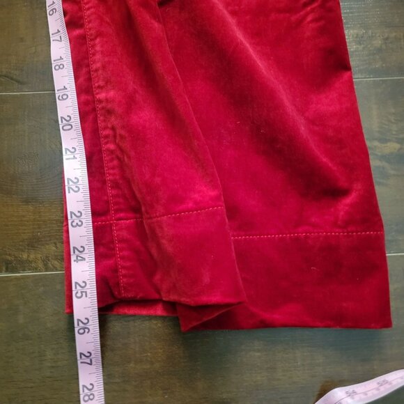 Anthropologie Maeve The Colette Wide Leg Pants Womens 33 Velvet Red Holiday Chic - Picture 7 of 8